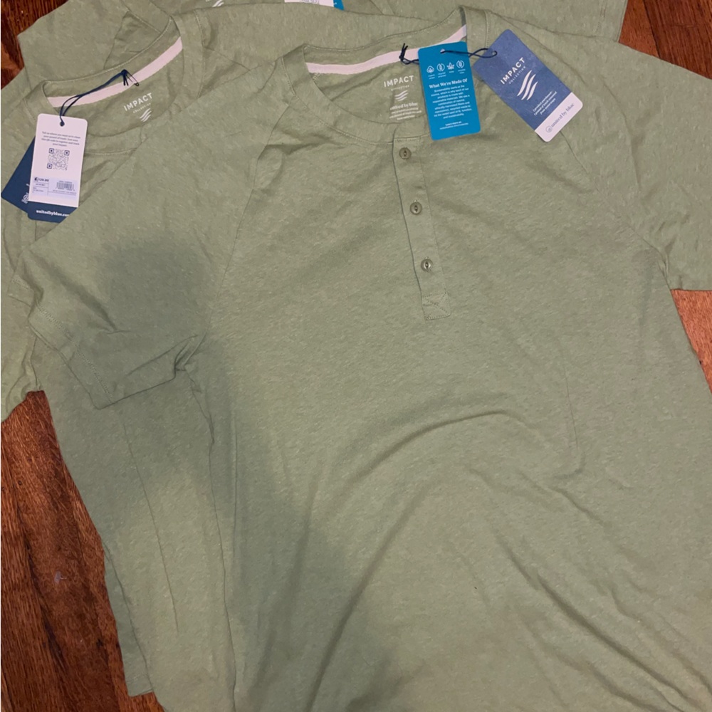 United By Blue Men's Organic Henley T-Shirt green tee shirt sleeves